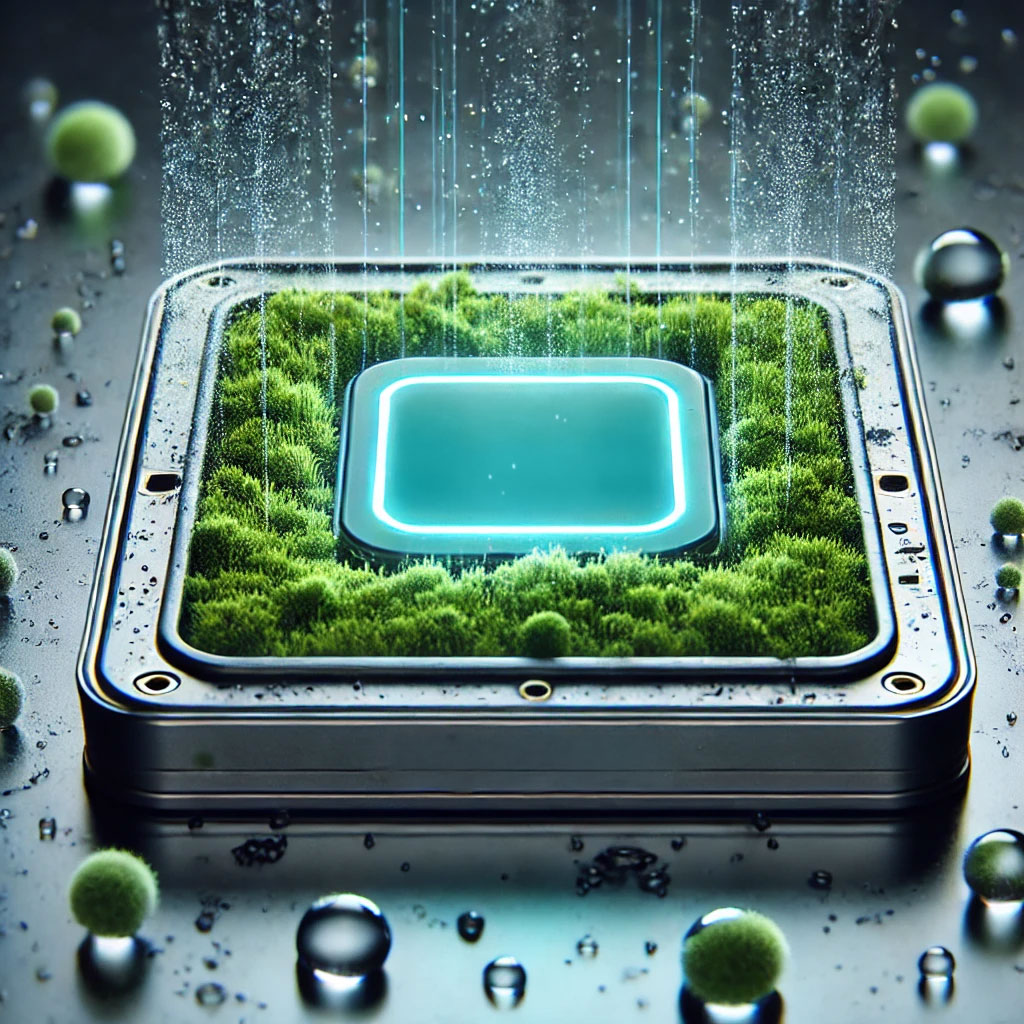 Anti-fungal chip for camera lens protection.