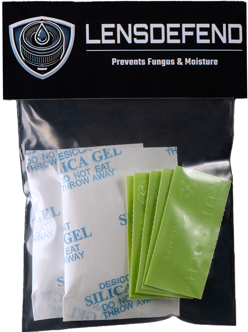 LensDefend anti-fungal and silica camera lens protector.