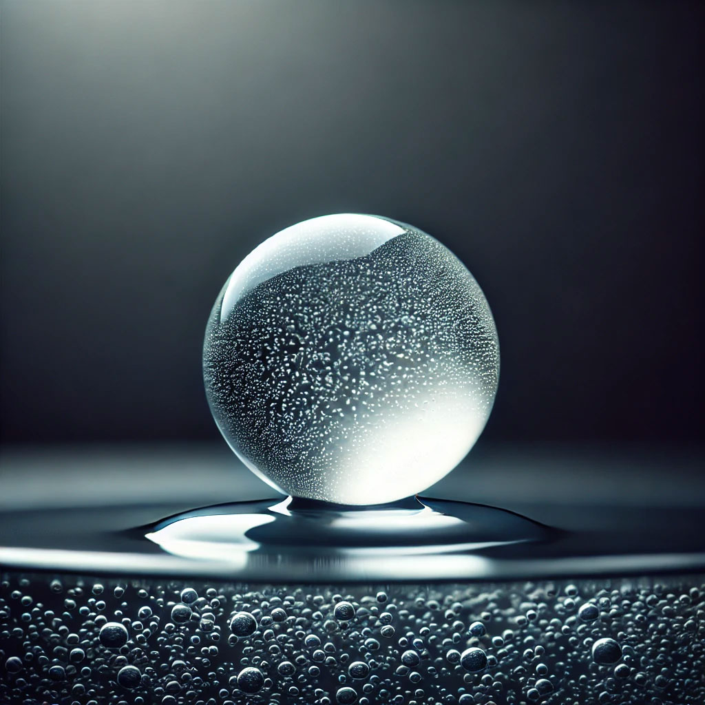 Silica bead absorbing moisture.